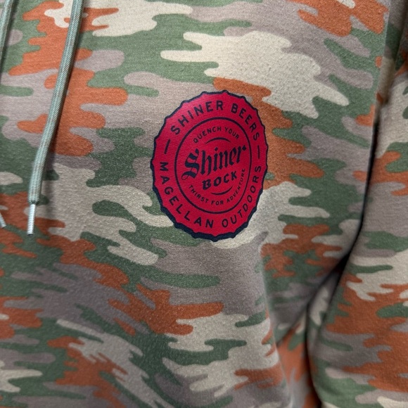 Magellan Shiner Bock collaboration Camouflage Hoodie with Orange Accents - Picture 2 of 5